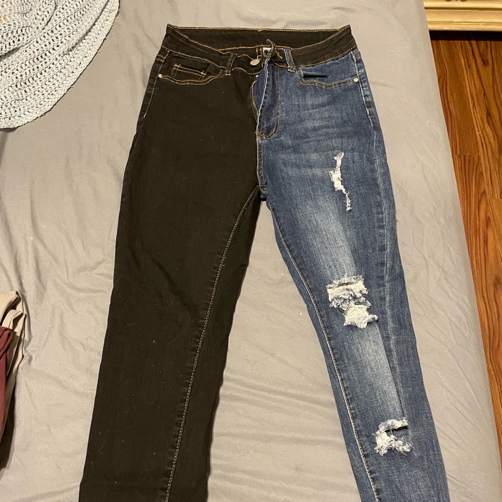 SHEIN mismatch jeans